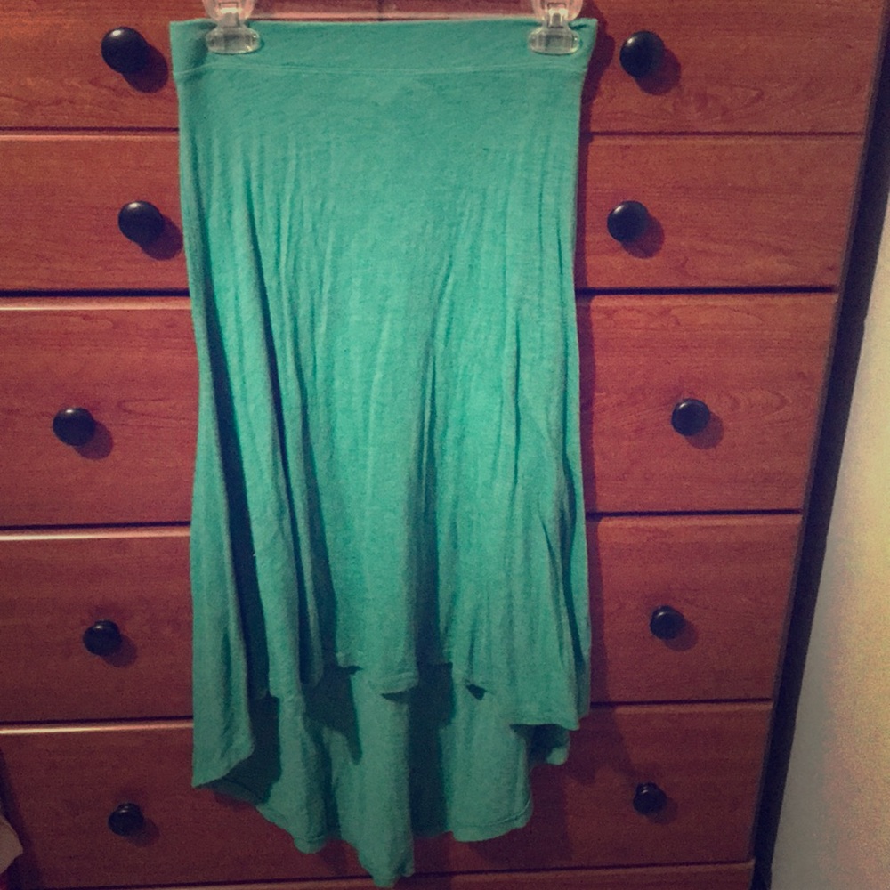Hi low green skirt